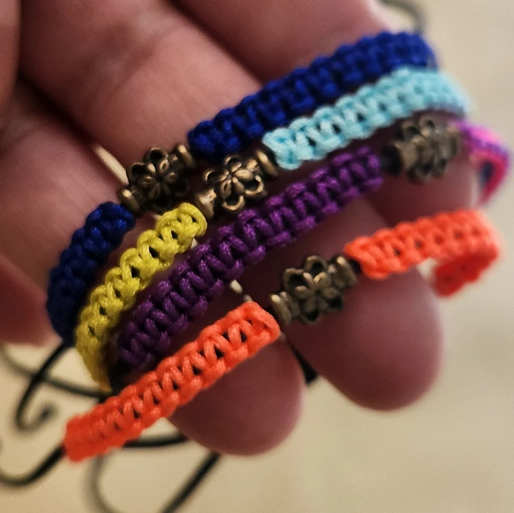 Adjustable Bracelet Handmade Braided Bracelet 4 Pieces  Unisex #01